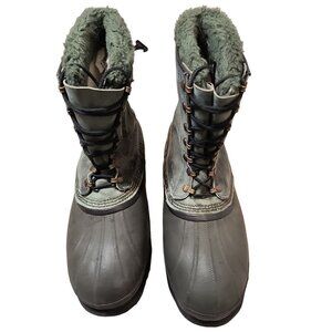 SOREL KAUFMAN DOMINATOR Men,s Boots Leather Felt Lined Green Snow Canada Size 13